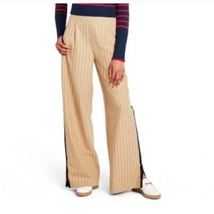 LA LIGNE Target Side Stripe Wide Leg Trousers. Tan/ Black 1X.  NWT.